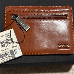 HOBO Cognac Leather Card Holder & Wallet